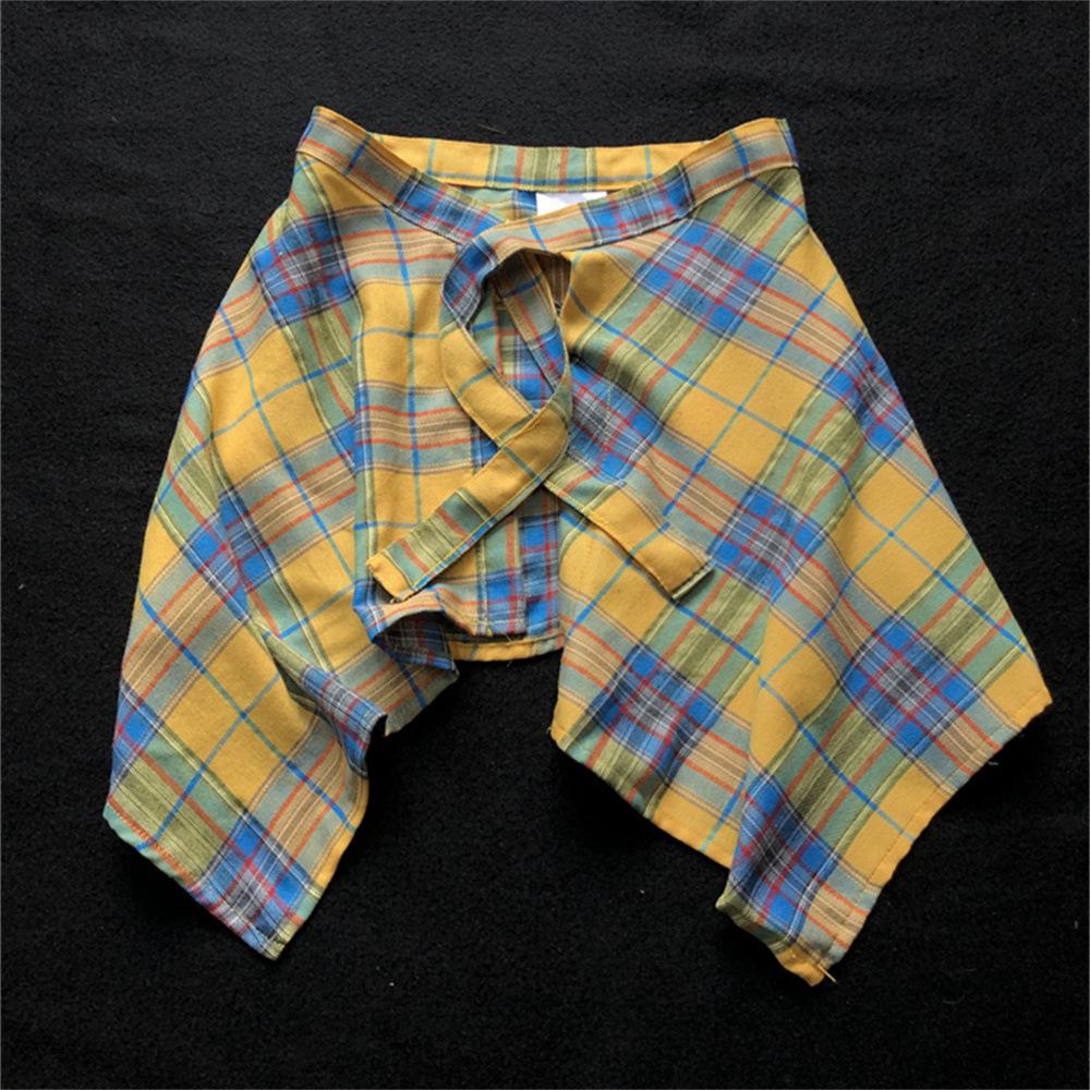 

Пилиан Модные детские танцевальные аксессуары: Синяя клетчатая юбка с завязкой на талии и подолом жёлтый