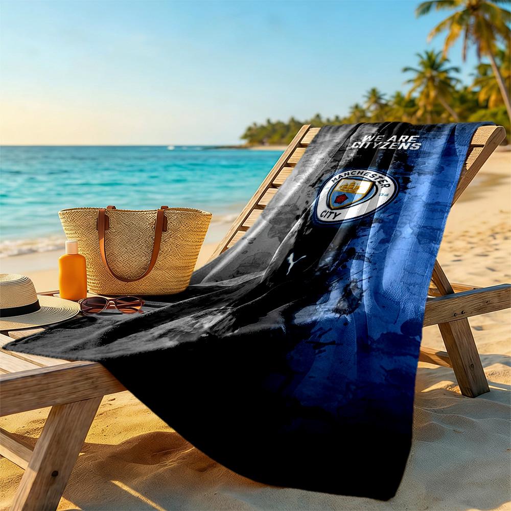 Manchester City Fc Fans Beach Towel High Absorbency & Quick-Dry Comfortable Lightweight