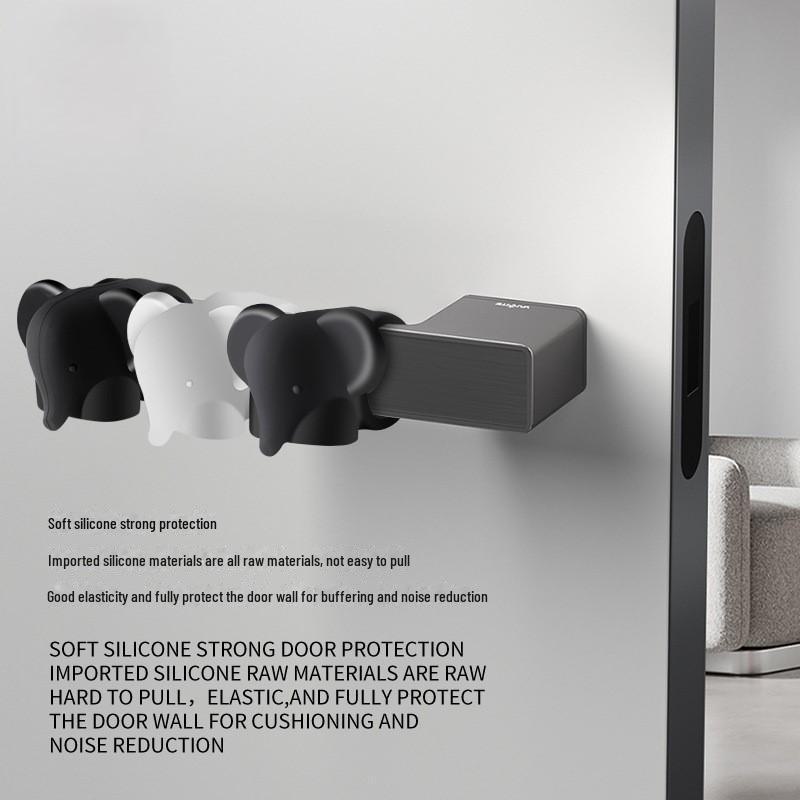 Opritor de mâner de ușă din silicon, anti-coliziune, fără perforații, pentru baie