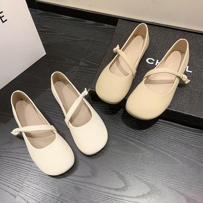 2024 Spring/Summer New Spring/Summer Round Head Versatile Single Shoes Women's Shallow Mouth Gentle Style Women's Shoes