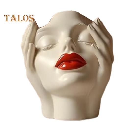 Dámský konturovaný design držák na tužky Ručně vyráběná umělecká dámská forma Hlava váza Minimalistický držák na štětce na make-up pro domácí obývací pokoj Dekorace knihovny