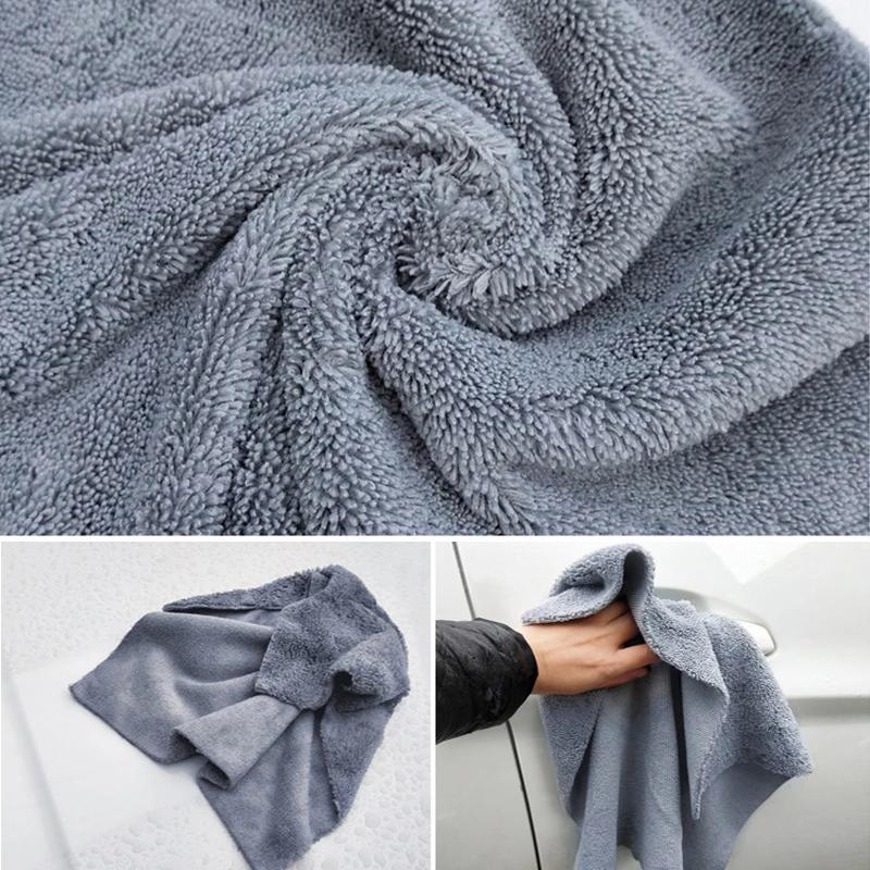 5Pcs Microfiber Cleaning Towel Thicken Soft Drying Cloth Car Body Washing Towels Super Absorbent Car Towel Clean Rags 30x40CM