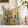 Cactus Aesthetic Cushion Cover Summer Linen Pillow Case Organic Fabric Cushion Cover DoubleSided Print Sofa Home Decor