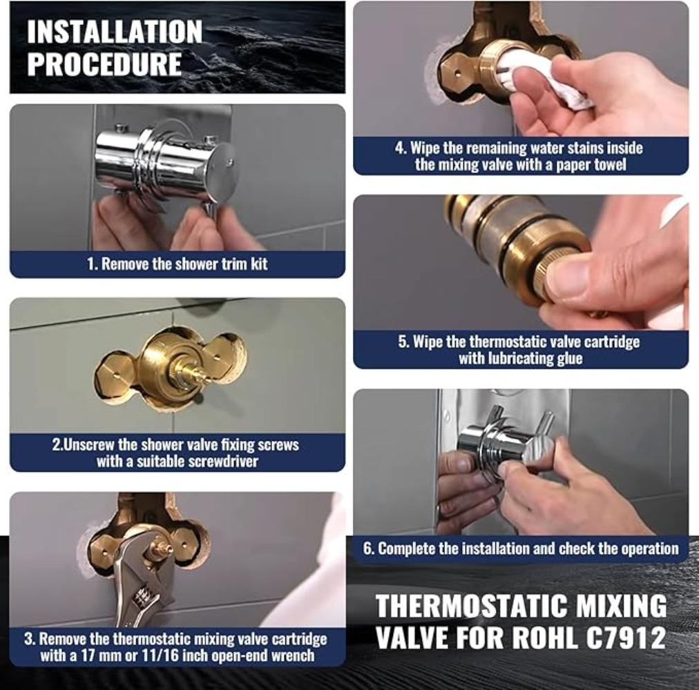 Brass Replacement Thermostatic Cartridge Shower Mixer Valve Bar Repair Kit Bathroom Water Temperature Control Faucet Cartridges