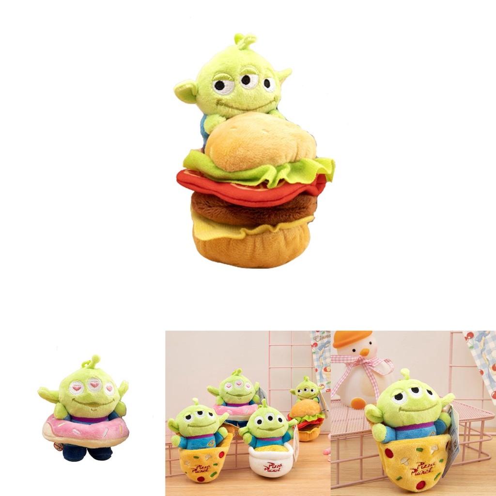 Stuffed Toy Story Alien Plush Doughnut Hamburger Dress Up Keychain Gift