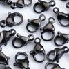 20pcs Black Stainless Steel Lobster Clasps 9/10mm Connector Clasp for DIY Bracelet Necklace Chain Claw Jewelry Making Supplies