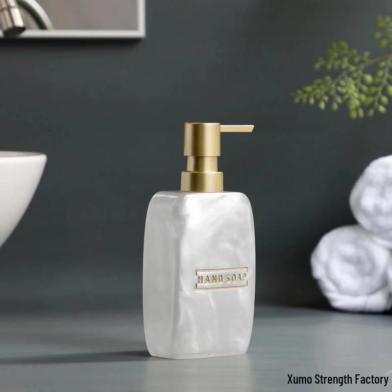 

Hotel-Style Refillable Pump-Action Hand Sanitizer Bottle and Bathroom Shelf Tray Set