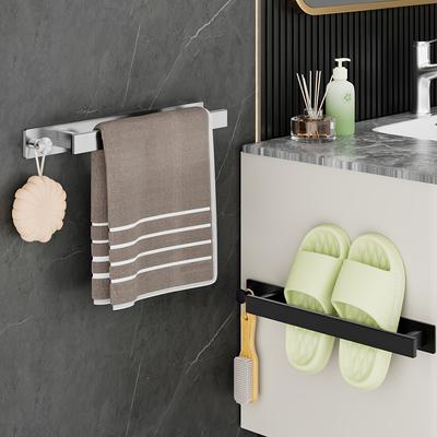 Stainless Steel Bathroom Towel Racks With Hooks Towel Holder No Drill Wall Storage Organizers for Bathroom Accessories