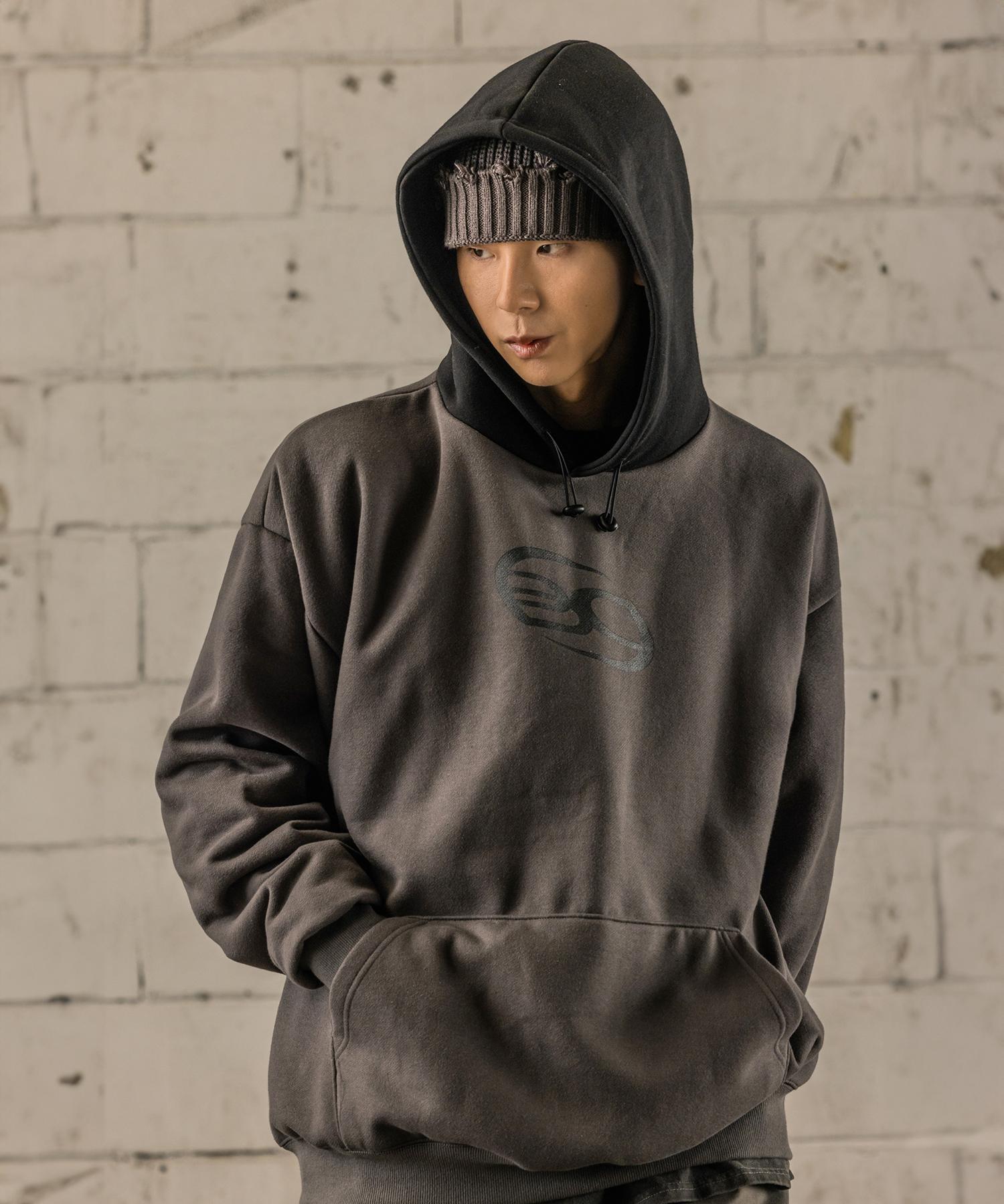 Burning Capone Bc Logo String Hoodie Charcoal Charcoal/Fresh