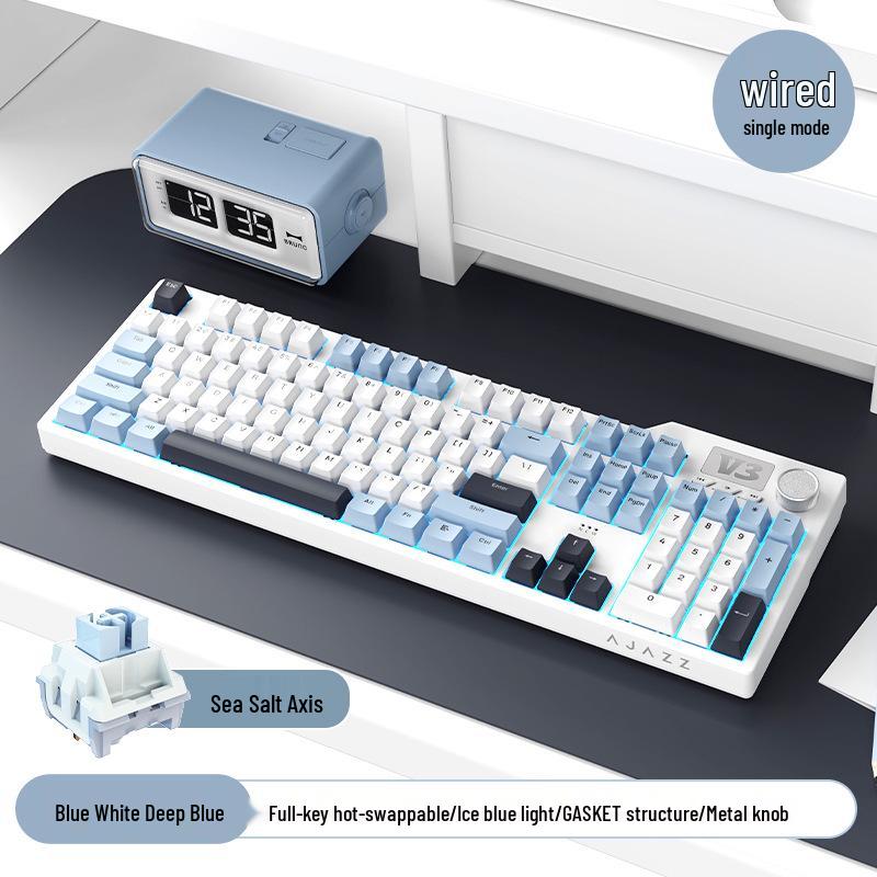 AJAZZ AK35I V3 Hot-Swap Mechanical Keyboard, Gasket Mount, PBT Keycaps