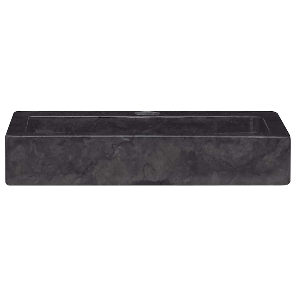 Wall Mounted Wash Basin Black 38 X 24 X 6.5 Cm Marble