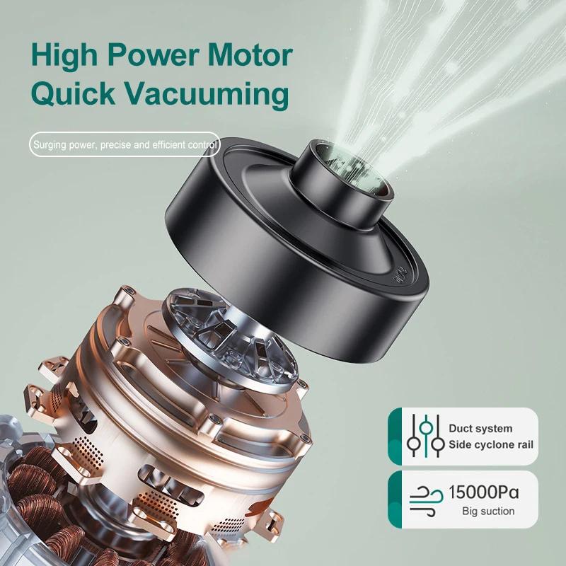 Wireless Handheld Vacuum Cleaner Cordless Handheld Chargeable Auto Vacuum for Home & Car & Pet Mini Vacuum Cleaner 15000Pa