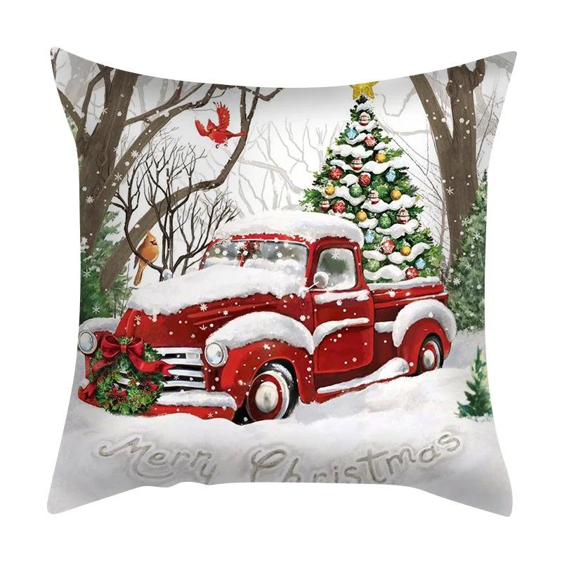 Christmas Themed Pillowcases Car Accessories Office Santa Claus Living Room Sofa Home Pillowcases