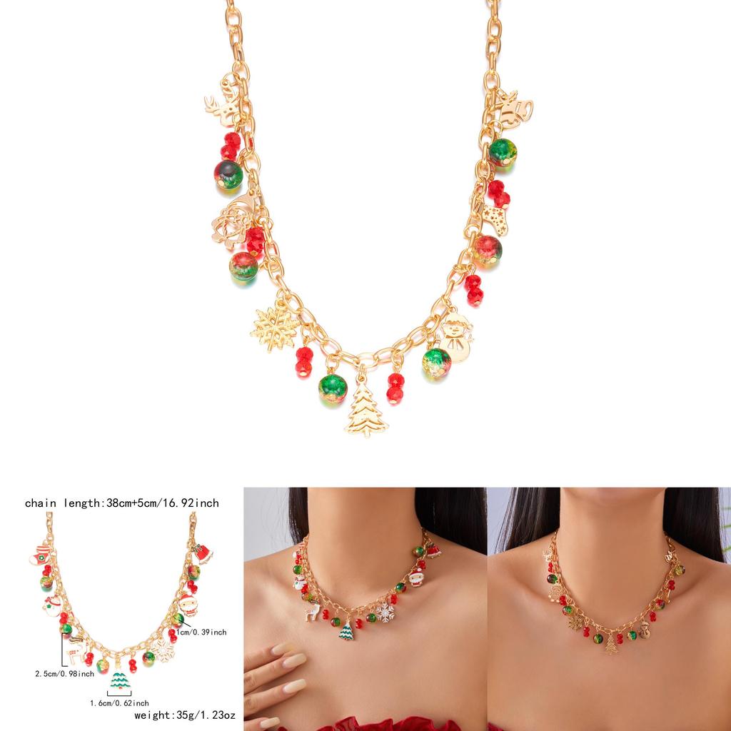 Cute Snowman Christmas Jewelry With Alloy Pendant For Holiday Gift