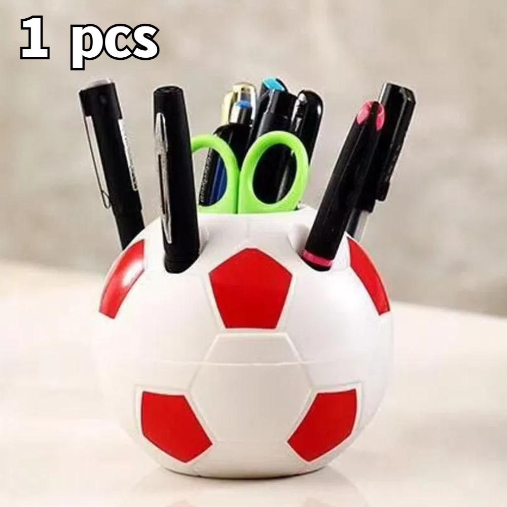 Soccer Ball Design Pen Holder Creative Desk for Office Use Stationery Storage Decorative Ideal Gift for Functional Organizer
