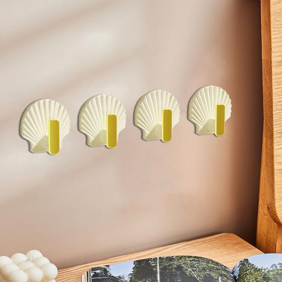 4 Teile/satz Shell Form Wand Haken Moderne Wasserdichte Schlag Kostenloser Heavy Duty Handtuch Kleidung Tür Zurück Kleiderbügel Badezimmer Küche Liefert
