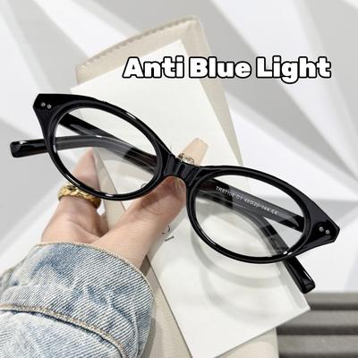Small Oval Frame Plain Glasses Fashion Anti-blue Light Decorative Glasses Ultra-light and Comfortable Women's Grade Glasses