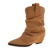 Fashion Fashion Boots Autumn and Winter New Pointed Toe Suede Sleeve Non-slip Wear-resistant Block Heel Boots