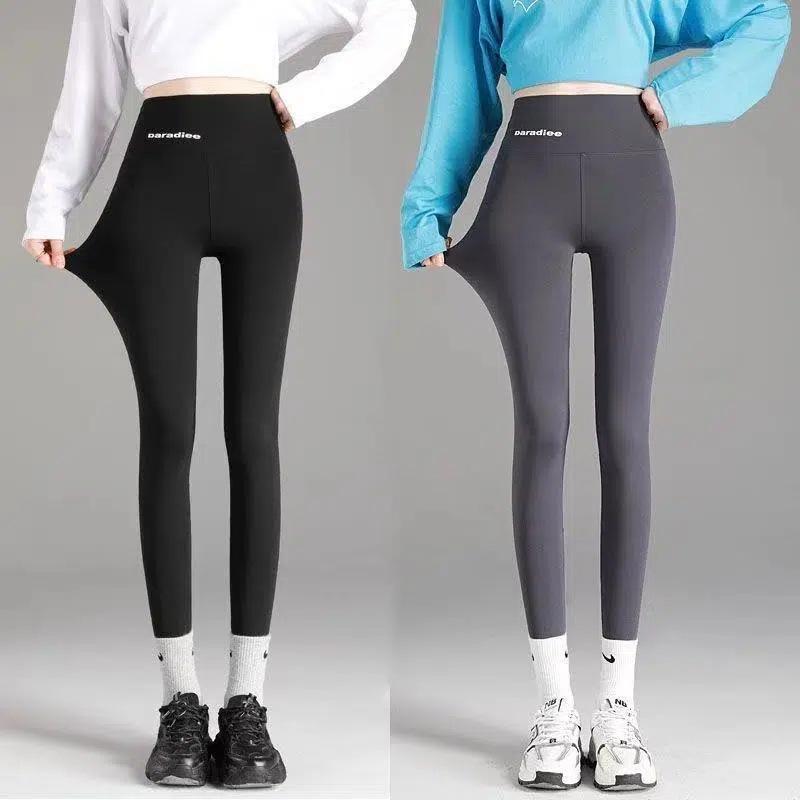 Shark Skin Leggings Women's Summer Thin Outer Wear Tight Elastic and Thin Abdomen and Hip Lift Waist Black Nine-point Pants
