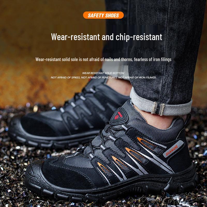 Scarpe di Sicurezza Nere da Uomo Coibentate Antiscivolo - Calzature con Costruzione Anti-Odore, Resistenti all'Usura, Anti-Schiacciamento, Anti-Perforazione