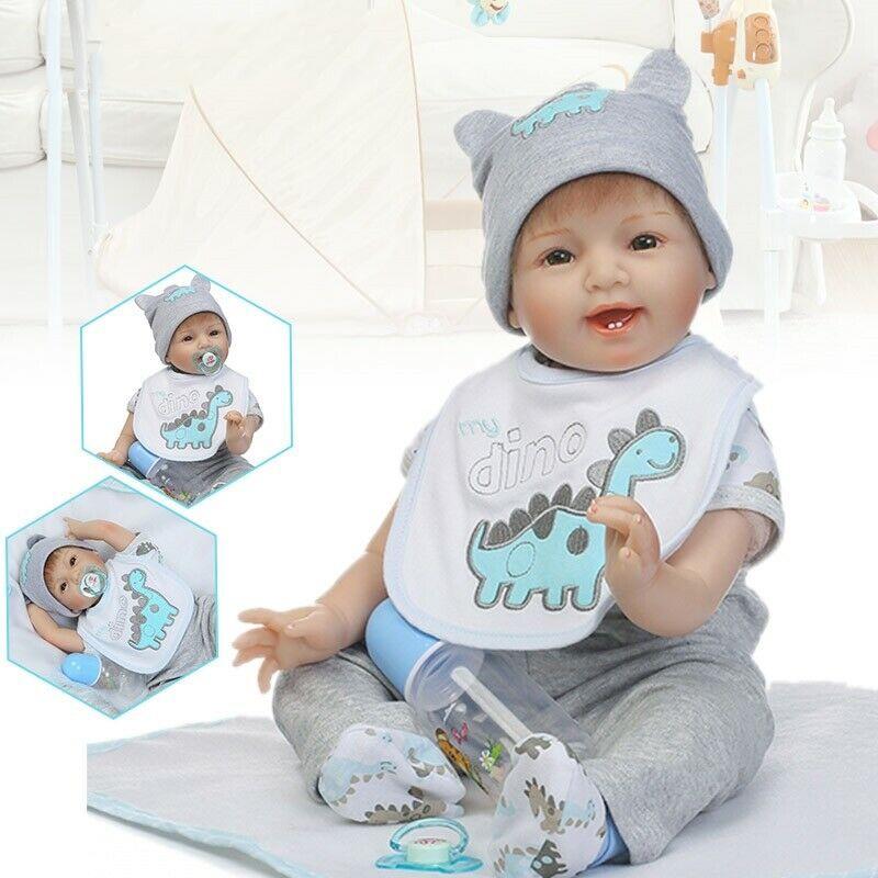

Lifelike 22-inch Realistic Reborn Baby Boy Doll Made Of Soft Vinyl Silicone For Toddlers