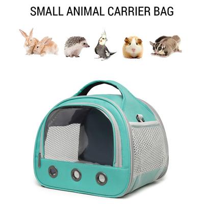 Borsa da trasporto portatile per criceti, traspirante, per porcellini d'India, all'aperto, con finestra trasparente, per conigli