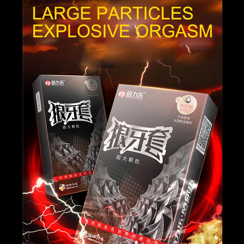 Super Dotted Large Spike Condom  Natural Latex Rubber Condoms For Men Sex Toys Contraception Penis Sleeve