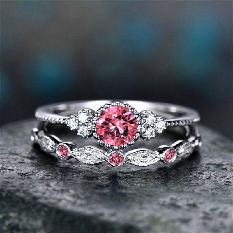 

Micro-Inlaid Emerald Ring Women s Ring Two-Piece Set Wish Ring Ornament Fashion Zircon