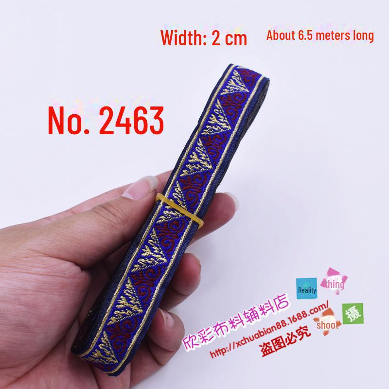 Panglică Etnică Jacquard cu Broderie din Dantelă, Roșu, 2CM - Performanță Scenă & Accesoriu Vestimentar DIY