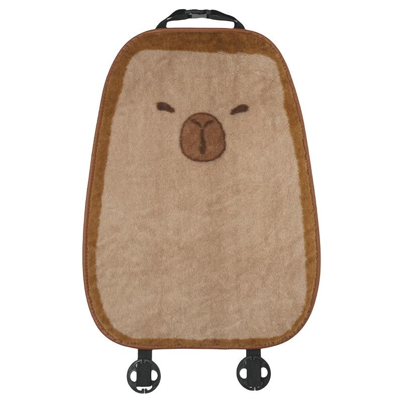 Cartoon Capybara Plüsch Autositzkissen - Weich, Bequem, Schmutzabweisend für Herbst & Winter