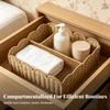 Divided Storage Basket Natural with Interior Organized for Shelf