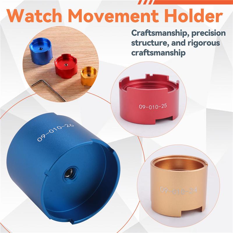

AB34-3 PCS Watch Wristwatch Movement Holder Watchmaker Watch Repairing Tool For RLX-1570/2135/3035 різнокольоровий
