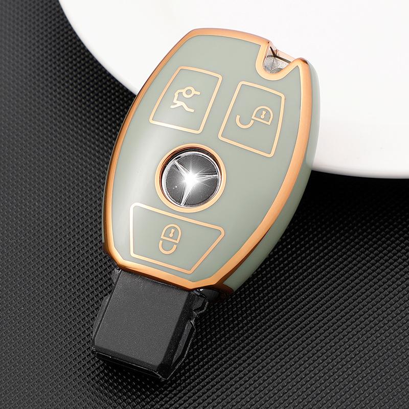Applicable To Mercedes-Benz Key Cover, Old S-class C200L Bag A180 Shell GLA200 Buckle GLC260GLA Car Key Cover