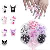 70 Stück Nagelornamente, Kawaii Nagelornamente Slime-Ornamente 3D-Nagelkunst-Ornamente Flache Rückseite Harzornamente für Nagelkunst-Dekorationszubehör