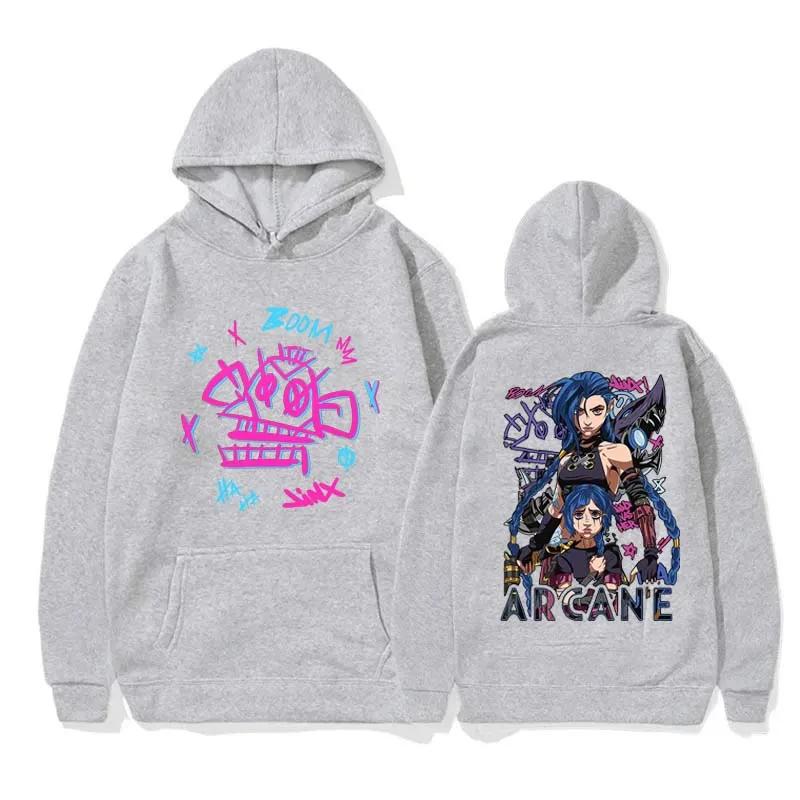 Harajuku Hip Hop Pullover Tops Anime Arcane Hoodie Sweatshirt Fans Gift Streetwear Women Men Fleece Sweatshirts Hooded Pullovers