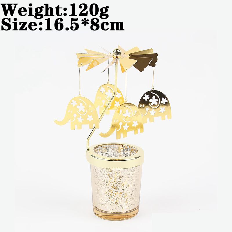Love Wedding Candle Holders Snowflake Deer Fairy Rotating Candlestick Metal Tray Romantic Home Decoration Christmas Ornament