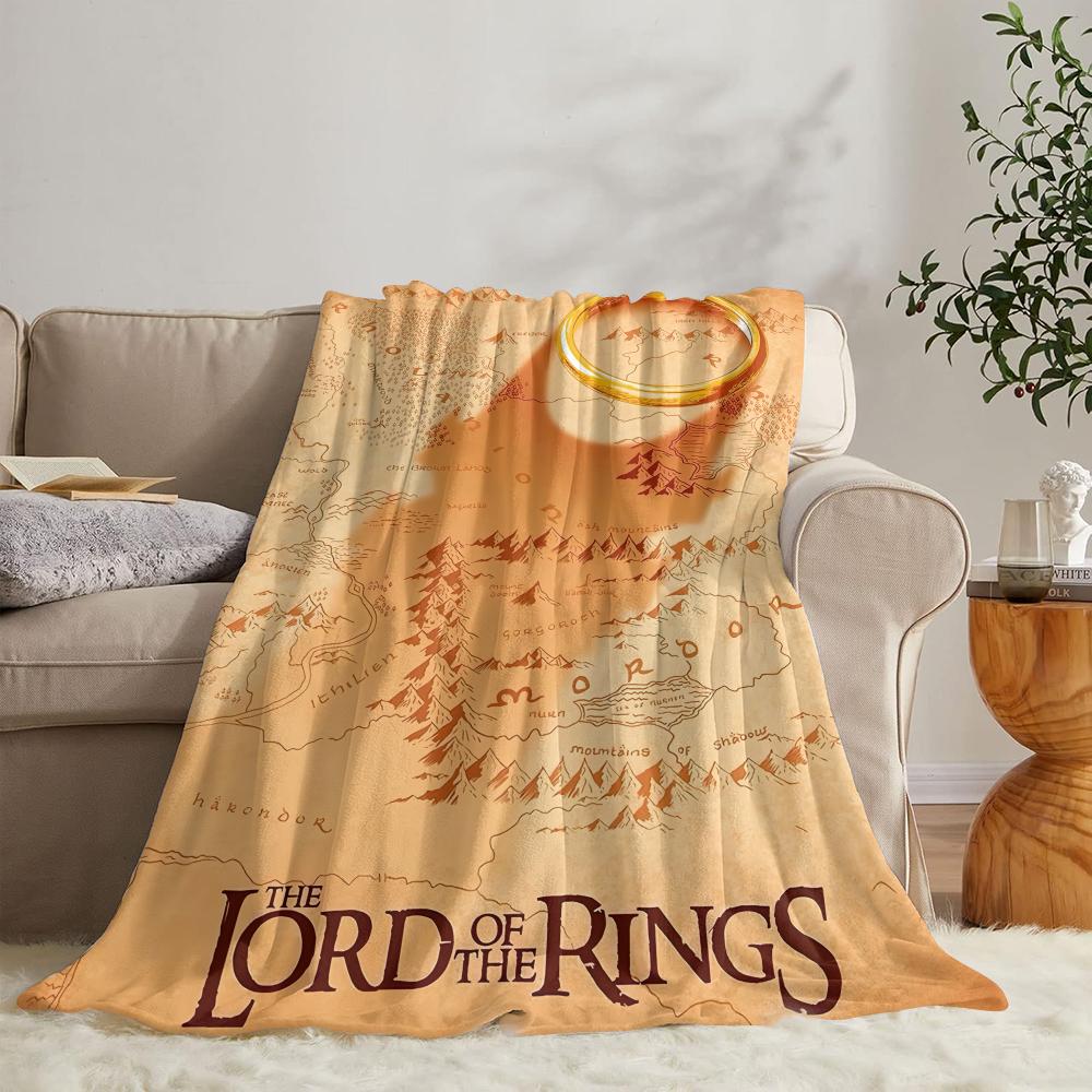 Middle Earth Map  Throw Soft Flannel Throw Summer Blanket Lightweight Cozy Nap Blanket for Sofa Bed Travel 75x100cm