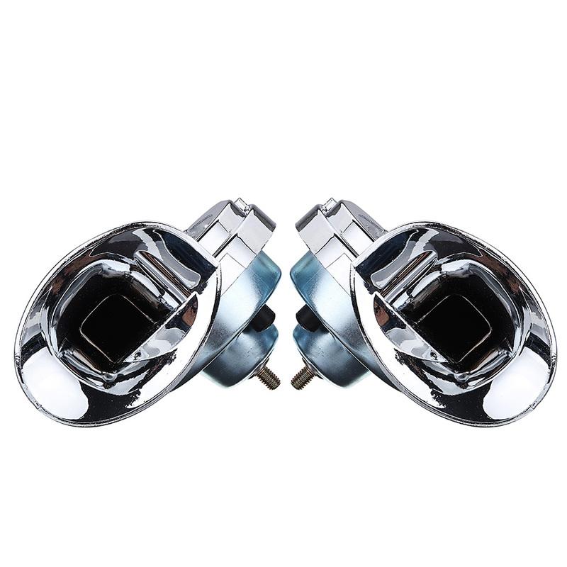 2Pcs 12V 120dB Car Horn Motorcycle Universal Chrome Dual Tone Air Snail Horn Car Accessories New