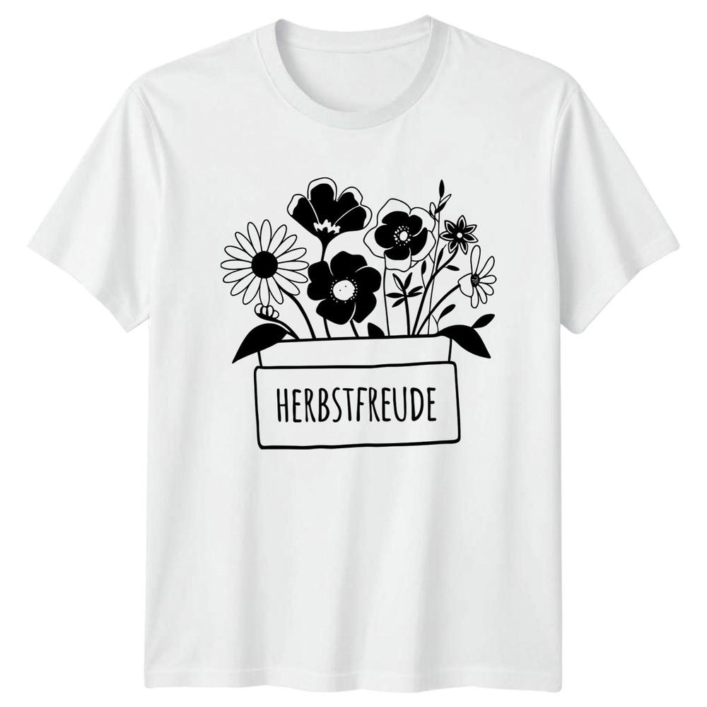 Herbstfreude Unisexs TShirt GerUnisex Autumn Floral Botanical Gift For Her S