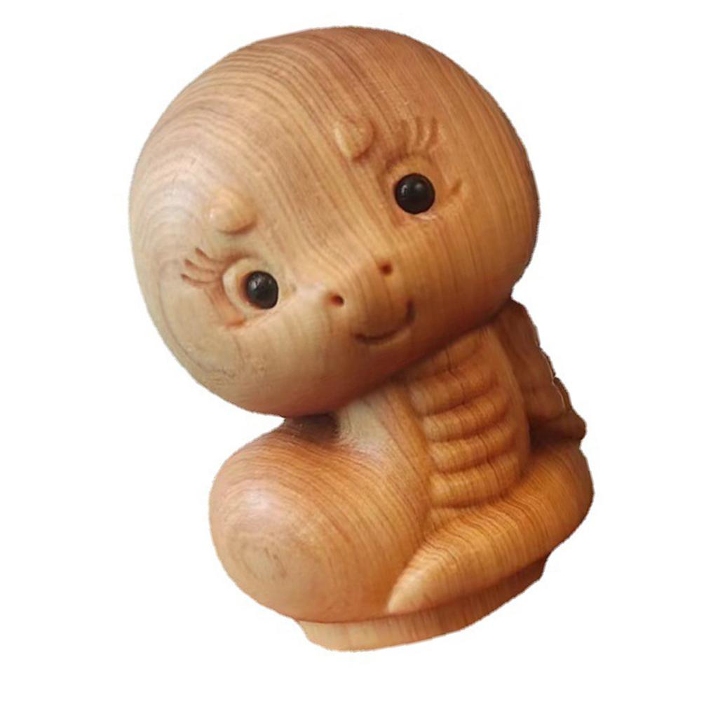 Mini řezba ze dřeva, čínský nový rok, hadí ozdoby, socha zvěrokruhu, had, zvířecí dekorace, kancelářská dekorace na stůl a auto.