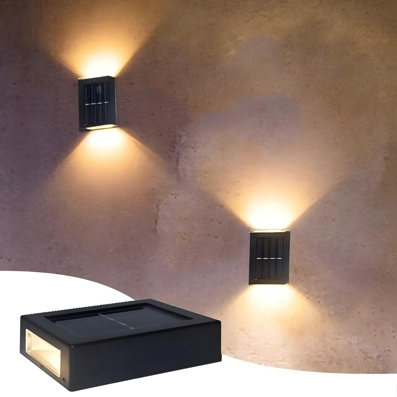 

Настенный светильник на солнечных батареях, уличный водонепроницаемый светильник на солнечной энергии, освещающий вверх и вниз, украшение для дома, сада и двора, уличные солнечные лучи