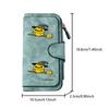 Cute Duck Witch On a Broom Print Long Wallet Multifunctional Portable Coin Purse with Clasp Large Capacity Clutch Bag Perfect for Daily Commuting