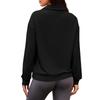 Women's Fashion Solid Color Zipper Lapel Solid Color Casual Sweatshirt Loose