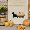 Halloween Cartoon Cat Pulling Pumpkin Cart Sitting Mouse Home Decor Stickers