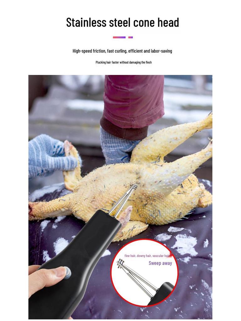 Přenosný elektrický stroj na škubání drůbeže na peří kuřat, kachen a hus