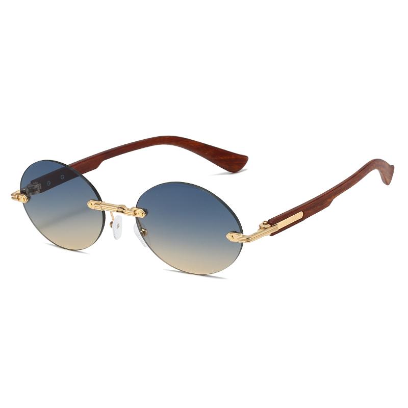 Polarized Light Glasses Retro Rimless Oval Sunglasses Women Men Luxury Brand Sun Glasses Outdoor Driving Lady Man Glasses UV400