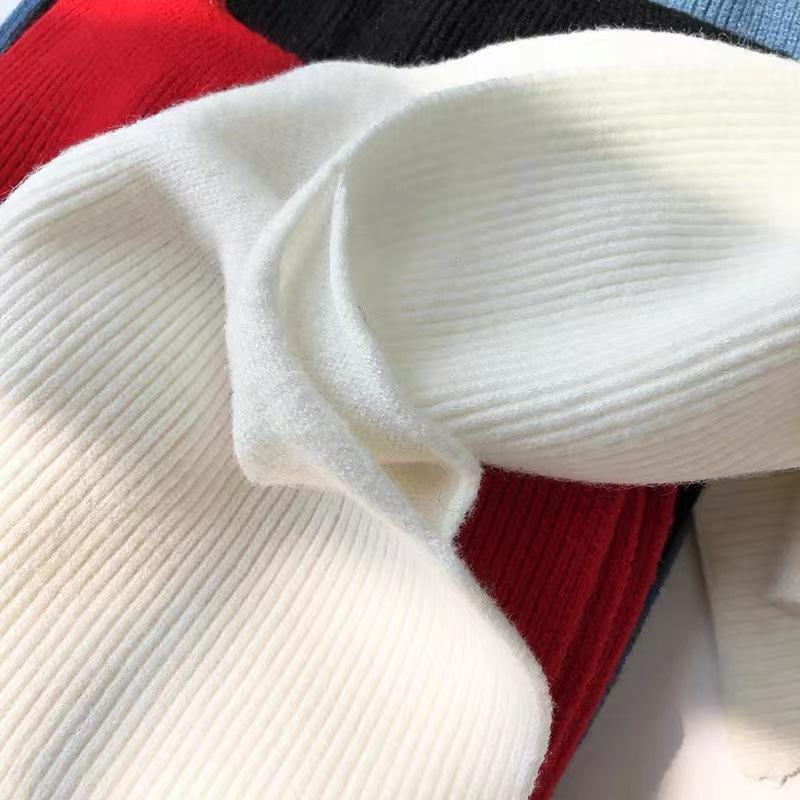 Korean Style Beige Grey Knit Wool Women's Winter Scarf: Short, Versatile Neck Protector