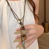 Tassel Ethnic Style Wooden Necklace Wood Bohemian Style Necklace Sweet Long Sweater Chain  Gift