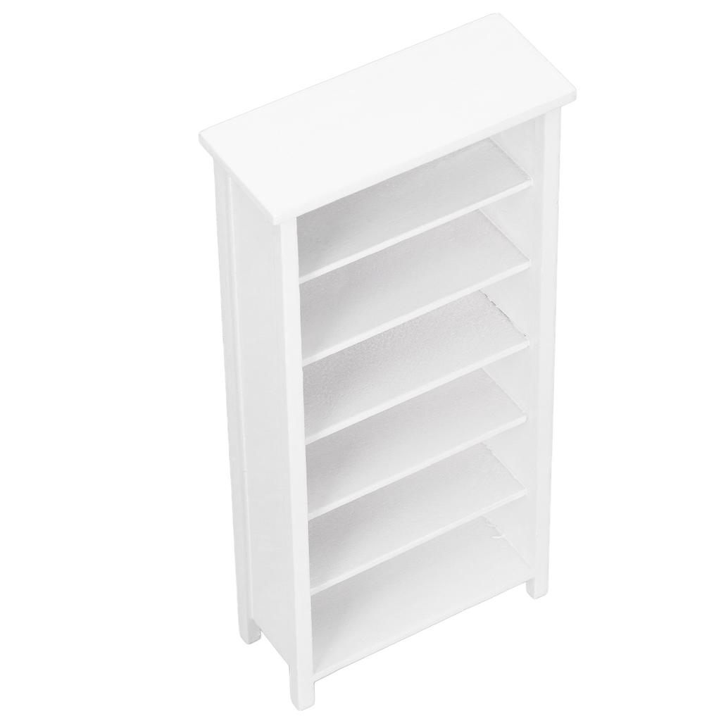 1:12 Scale Dollhouse Miniature Bookcase Simulation Dollhouse Decoration FurnitureWhite