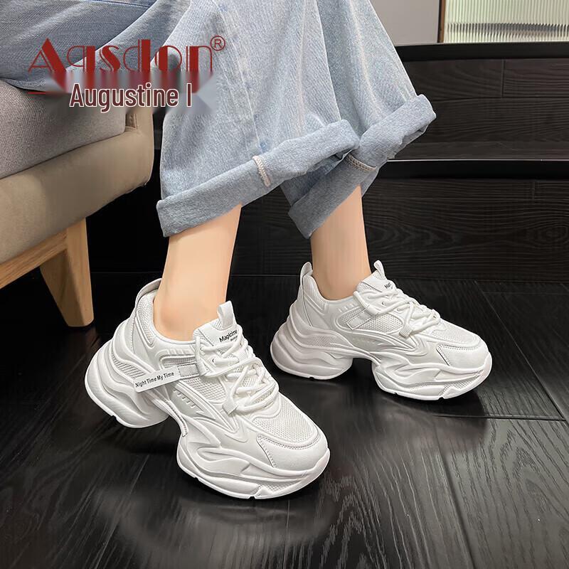Agsdon Women s Chunky Mesh Platform Sneakers 37